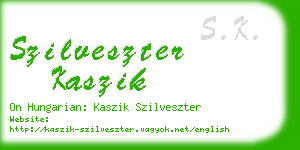 szilveszter kaszik business card